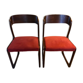 Baumann sled chairs pair