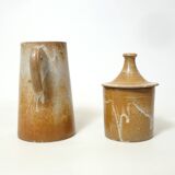 Ceramic pitcher and pot, French work from the 70s.