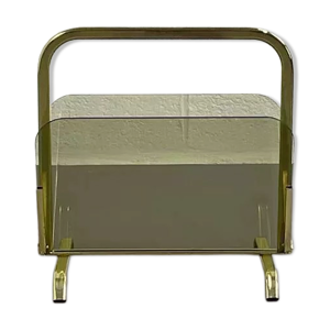 Porte-revues vintage - verre laiton