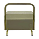 Vintage magazine rack in smoked glass and brass.
