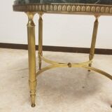 Round coffee table green marble neoclassical style - 60s