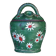 Vintage gargoulette, jug, green painted pitcher with daisy patterns