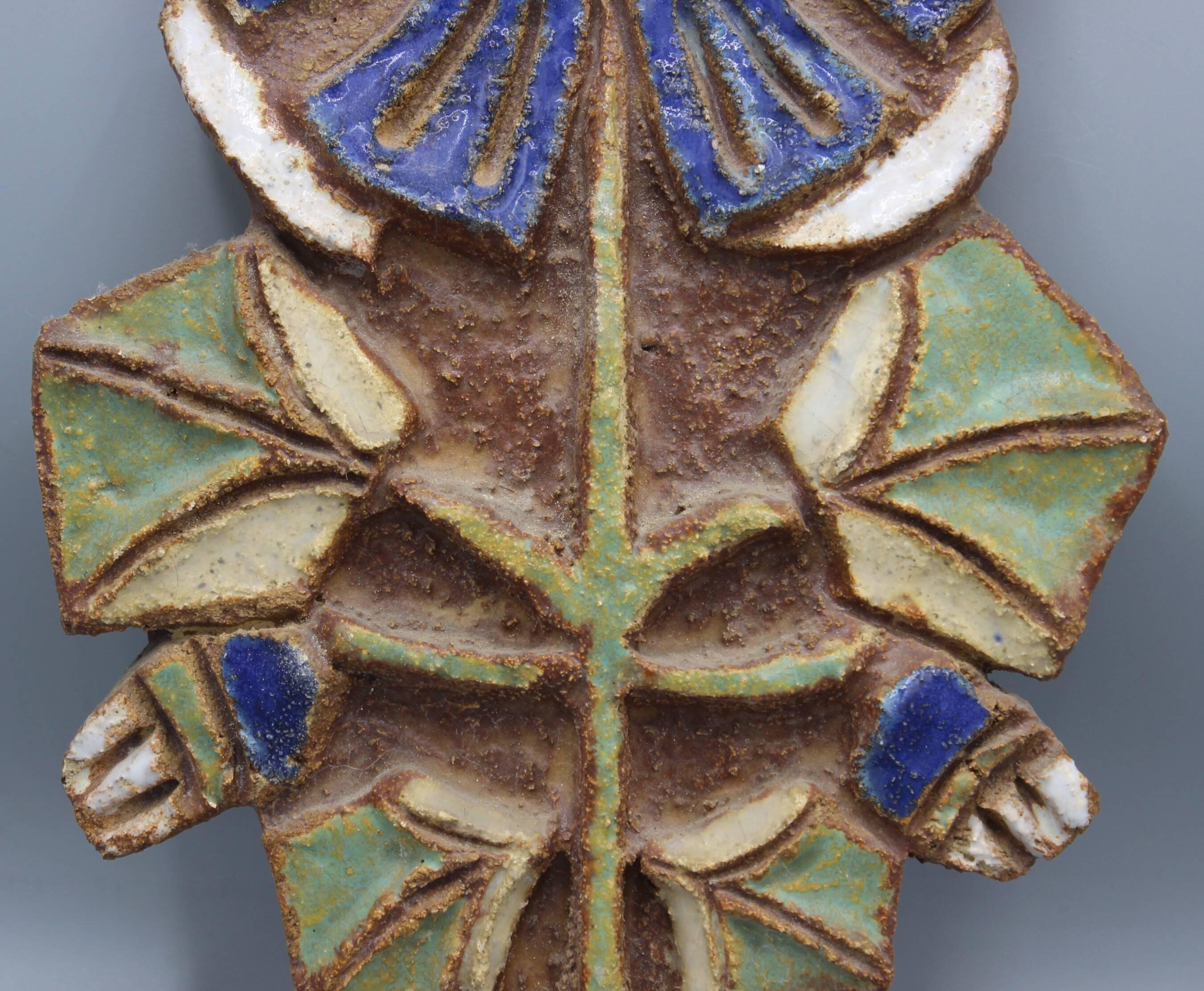 Enameled stoneware wall plaque - the argonauts - vallauris design circa 1950 1960