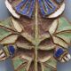 Enameled stoneware wall plaque - the argonauts - vallauris design circa 1950 1960