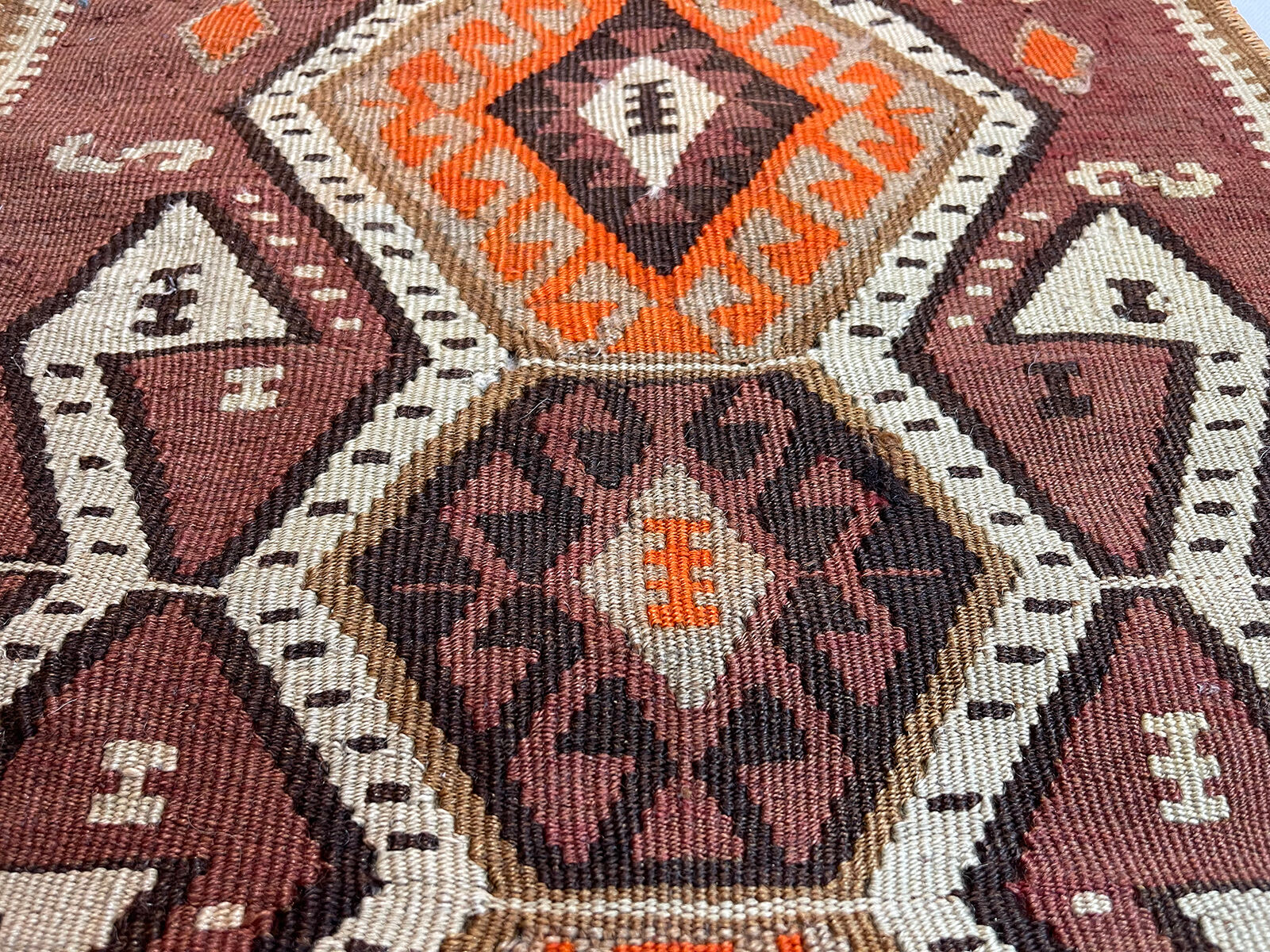 Vintage turkish kilim rug , 95 x 48 cm