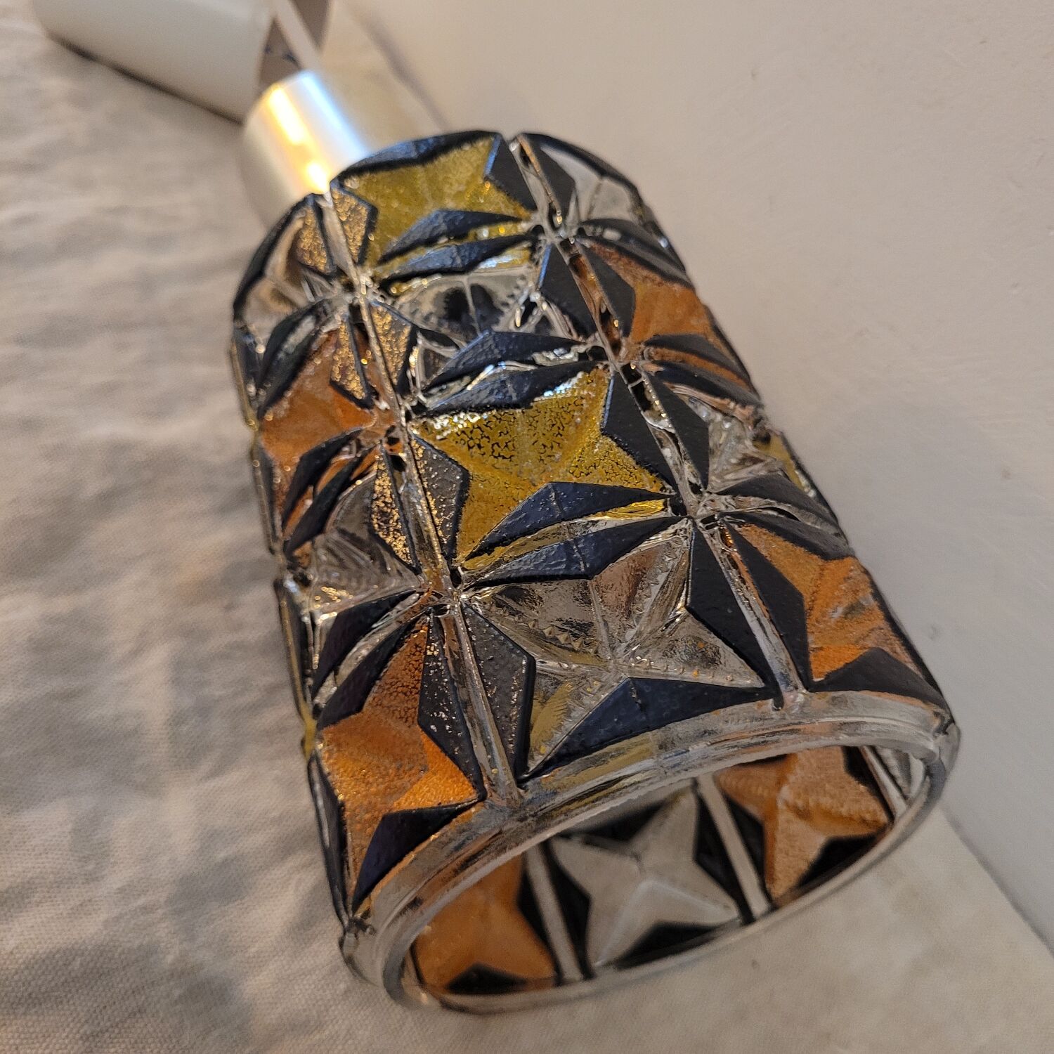 Moulded glass pendant with geometric design – 1960s
