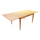 Large Extendable Solid Beech Wooden Dining Table Arno Lambrecht style 1950s