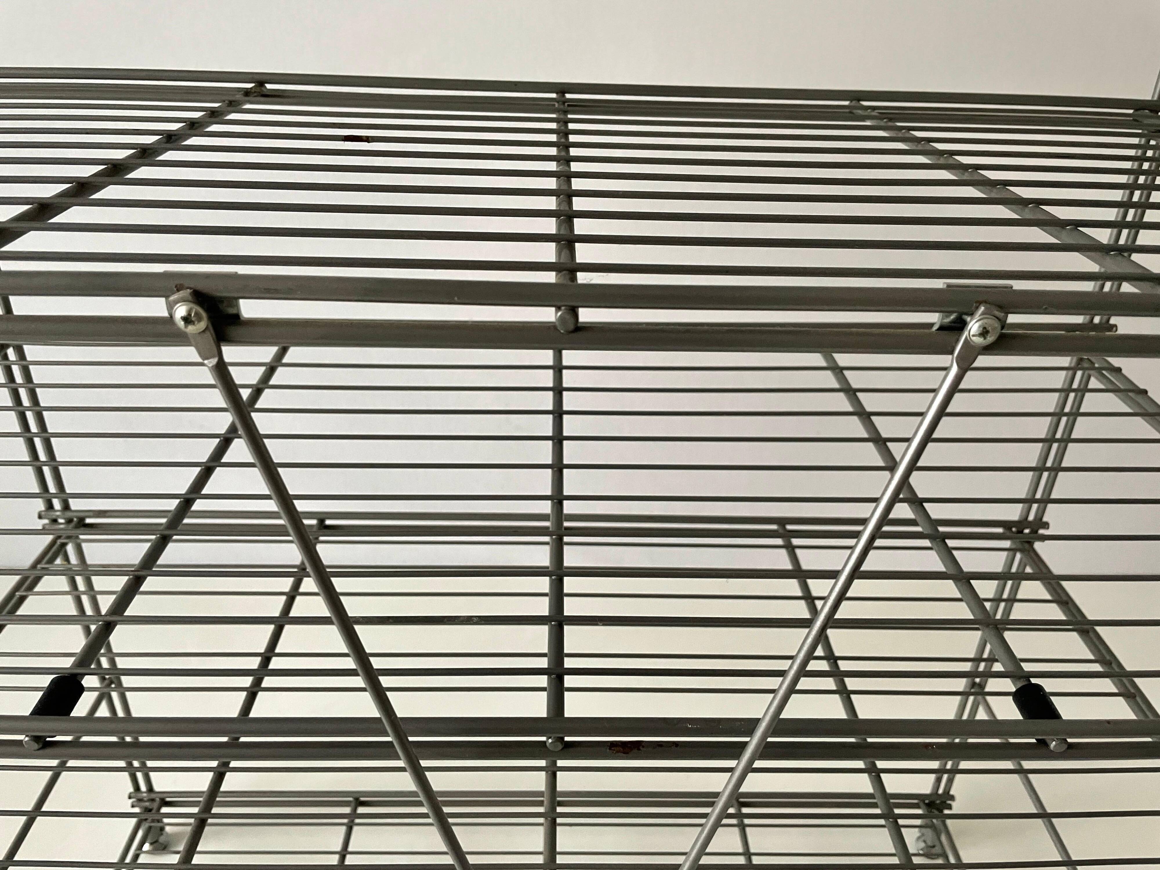 Free-standing industrial shelf with a metal structure, 4 shelves, 1960s, Germany.