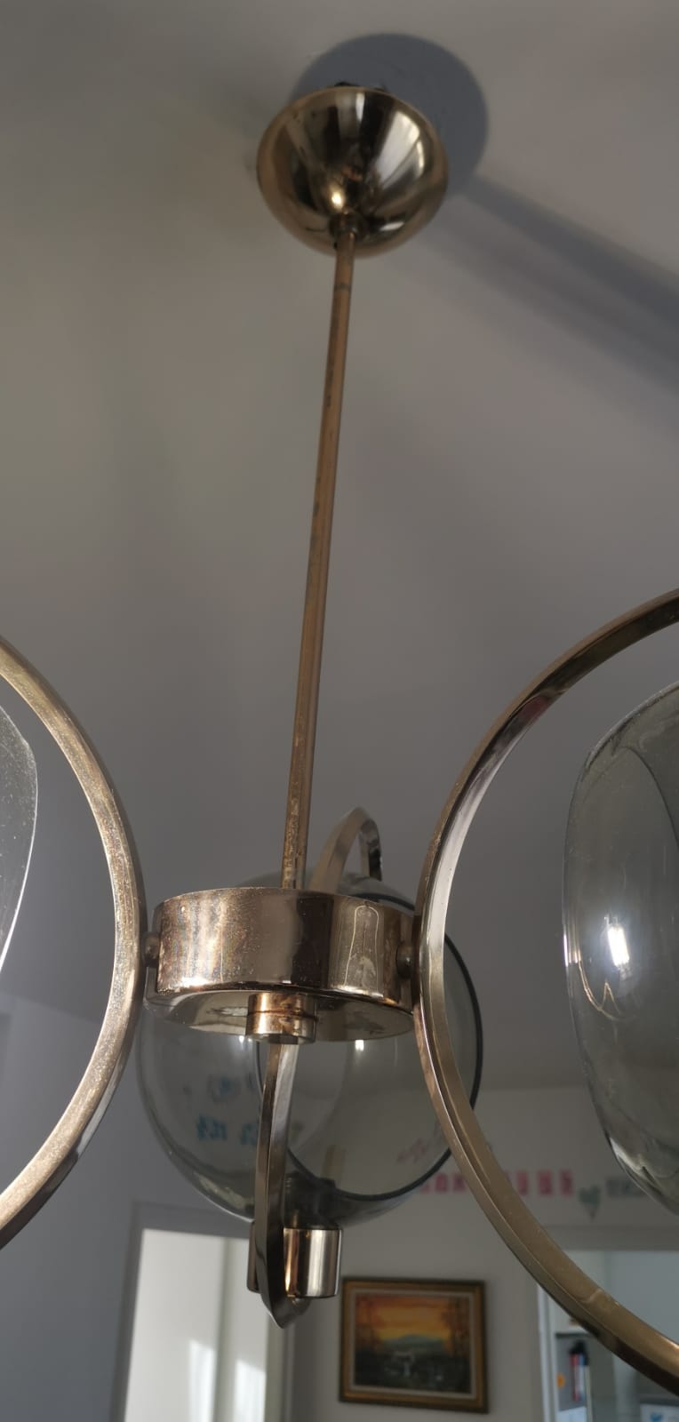 Art deco brass chandelier