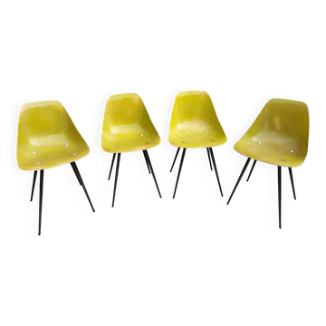 4 Coccinelle chairs by René-Jean Caillette for Steiner 1950
