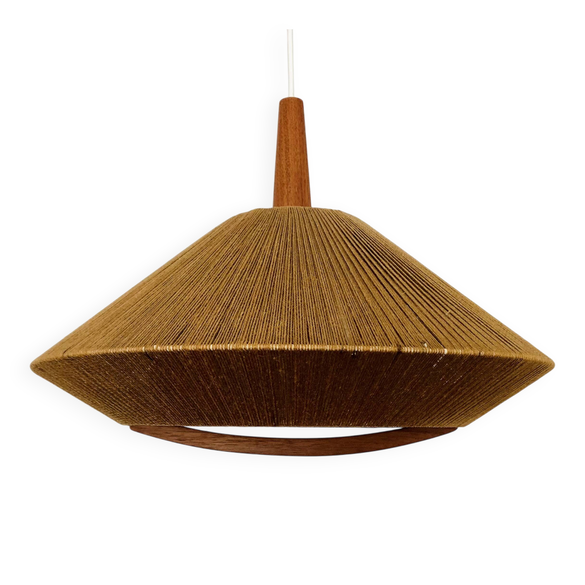 Suspension en teck et en raffia Bast par Temde