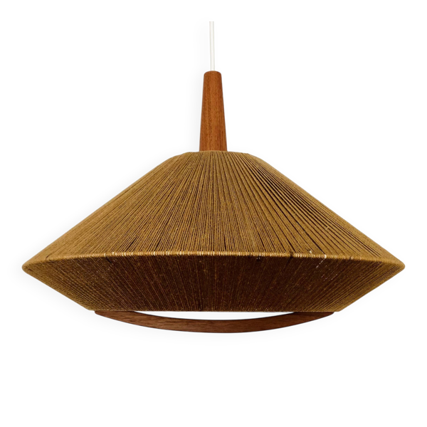 Suspension en teck et en raffia Bast par Temde