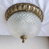 Bronze and glass ceiling lamp