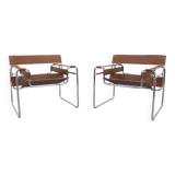 Wassily Chair Brown Leather Marcel Breuer Knoll Seats