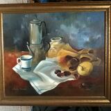 Tableau nature morte "aux chataignes"