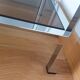 Chrome metal and smoked glass console
