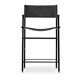 Set of 5 classic bar stools with black leather and rubber backing.