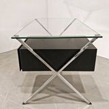 Chrome desk, glass and wood by Franco Albini for Knoll International.