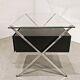 Chrome desk, glass and wood by Franco Albini for Knoll International.