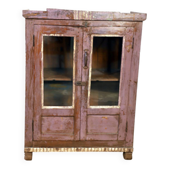 Antique Burmese teak sideboard with original mauve patina