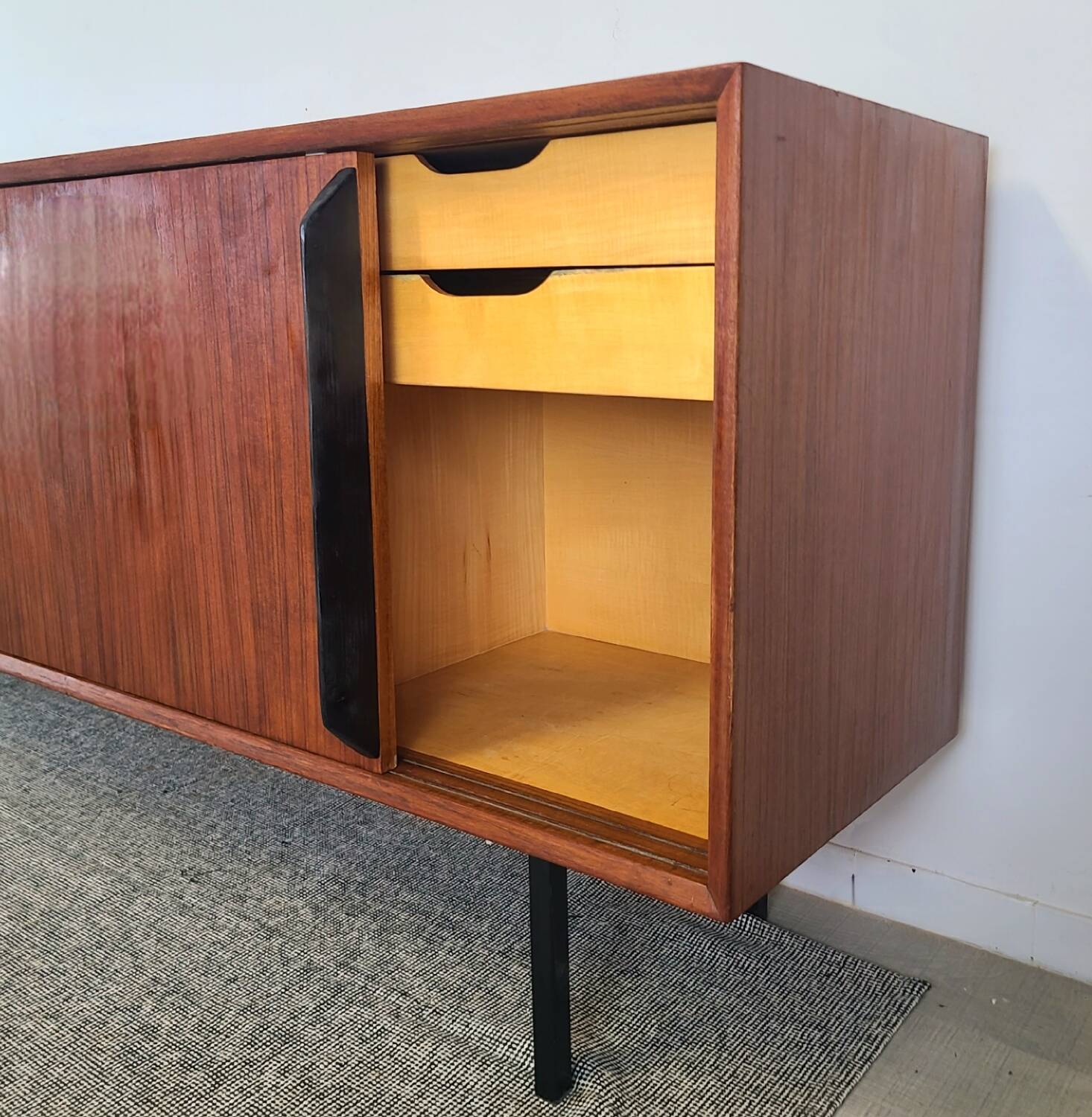 Enfilade moderniste teck vintage années 1960 design midcentury scandin