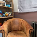 Set of 2 Authentic Leather Club Chairs