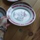 Charming set of 6 antique flat plates from the Badonviller factory.