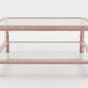Table Basse Carrée – Bois Massif Cérusé Rose