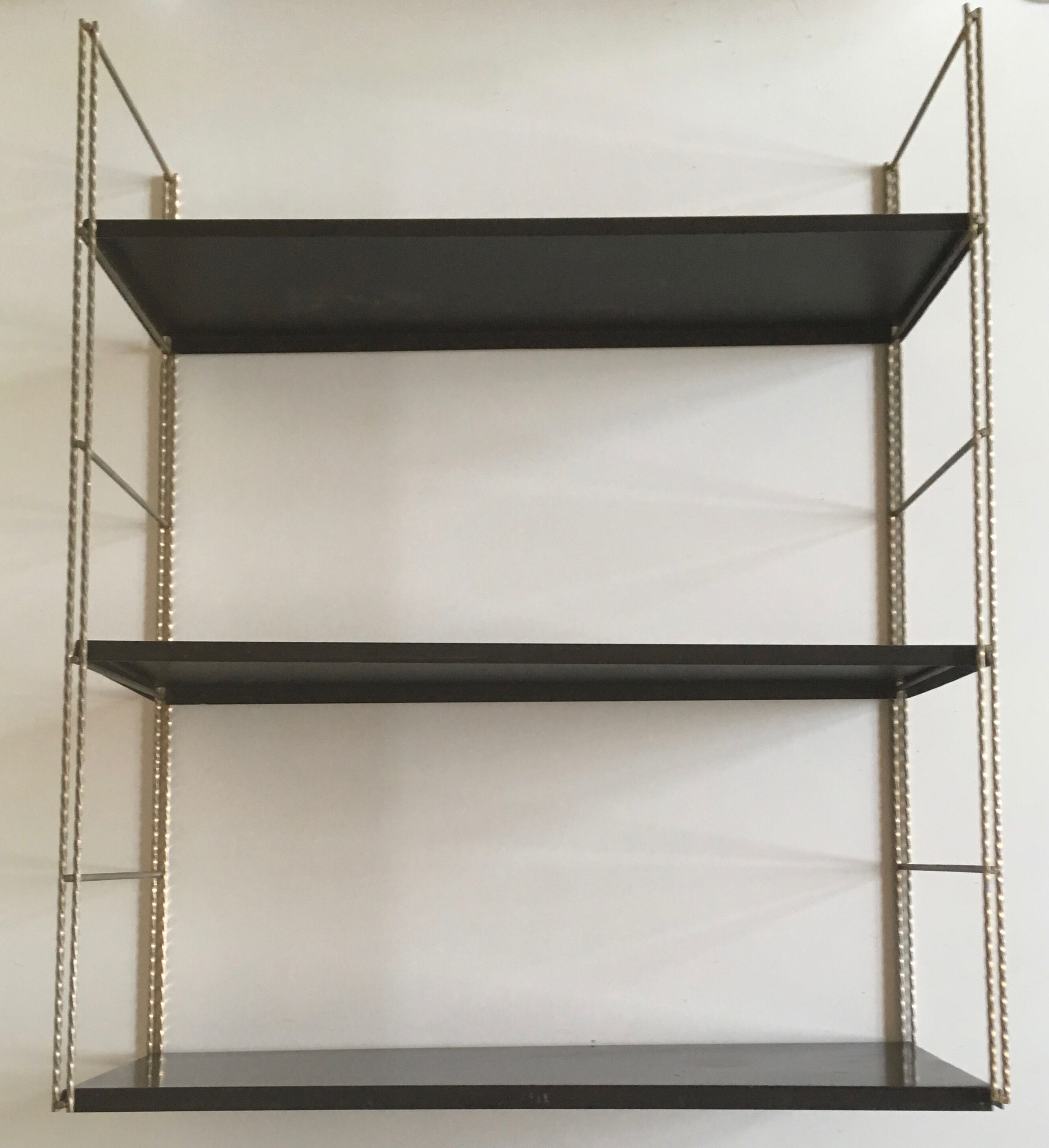 Black brown metal String Shelf