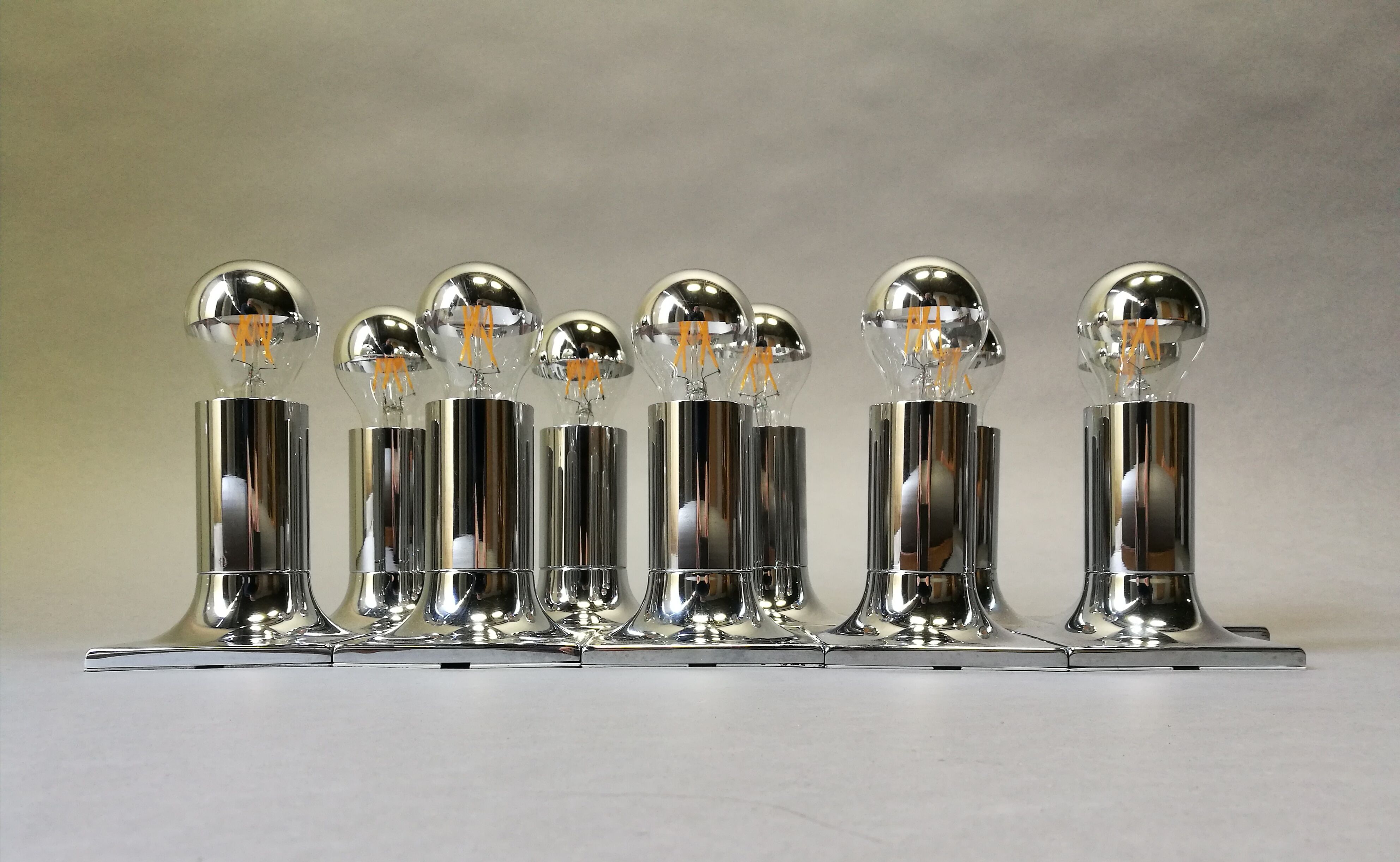 Rolf Krüger chrome wall light for staff in the 60s and 70s