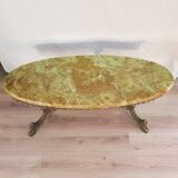 Oval marble coffee table