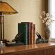 Art Deco bookends – Swallows in spelter on marble bases