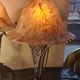 Pair of art nouveau wrought iron lamps with marbled glass paste 42x25