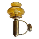Vintage bubble glass brass applique