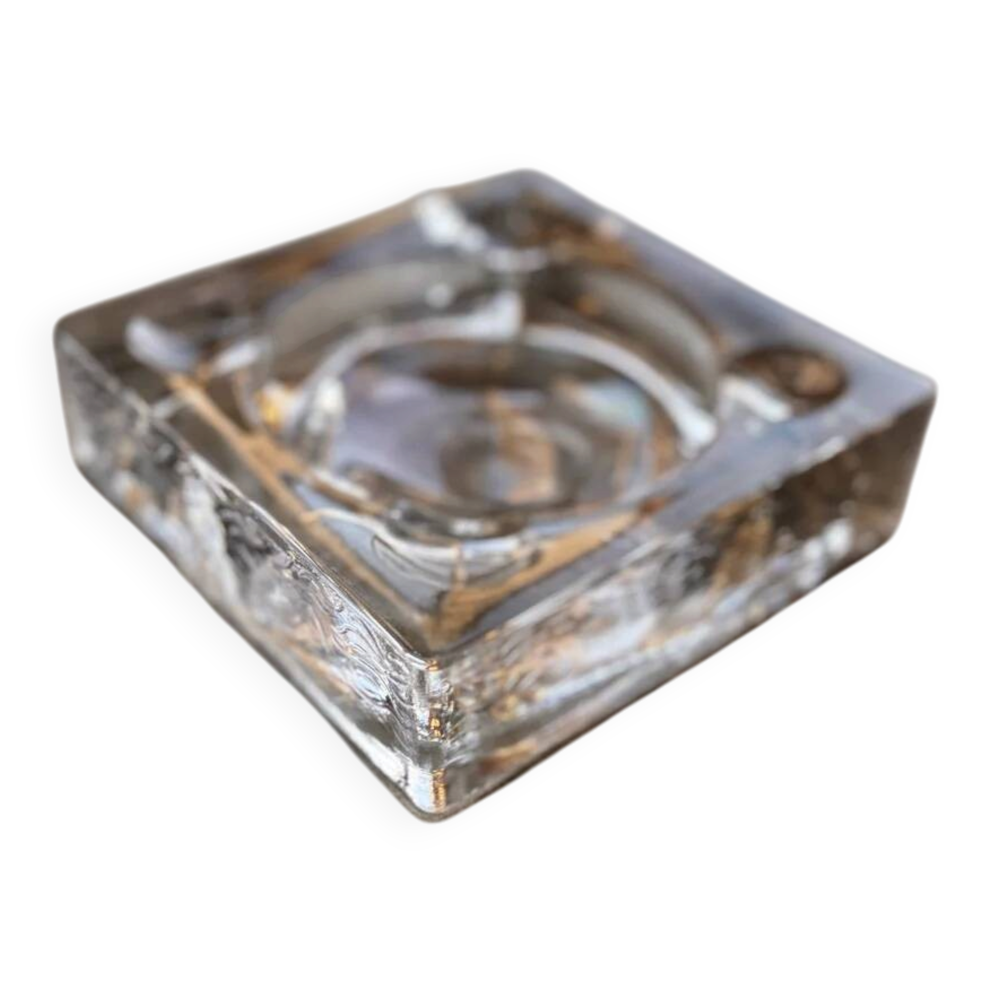 70s glass ashtray