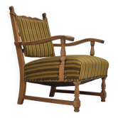 1960s, Danish lounge chair, original very good condition, furniture wool, solid oak wood.