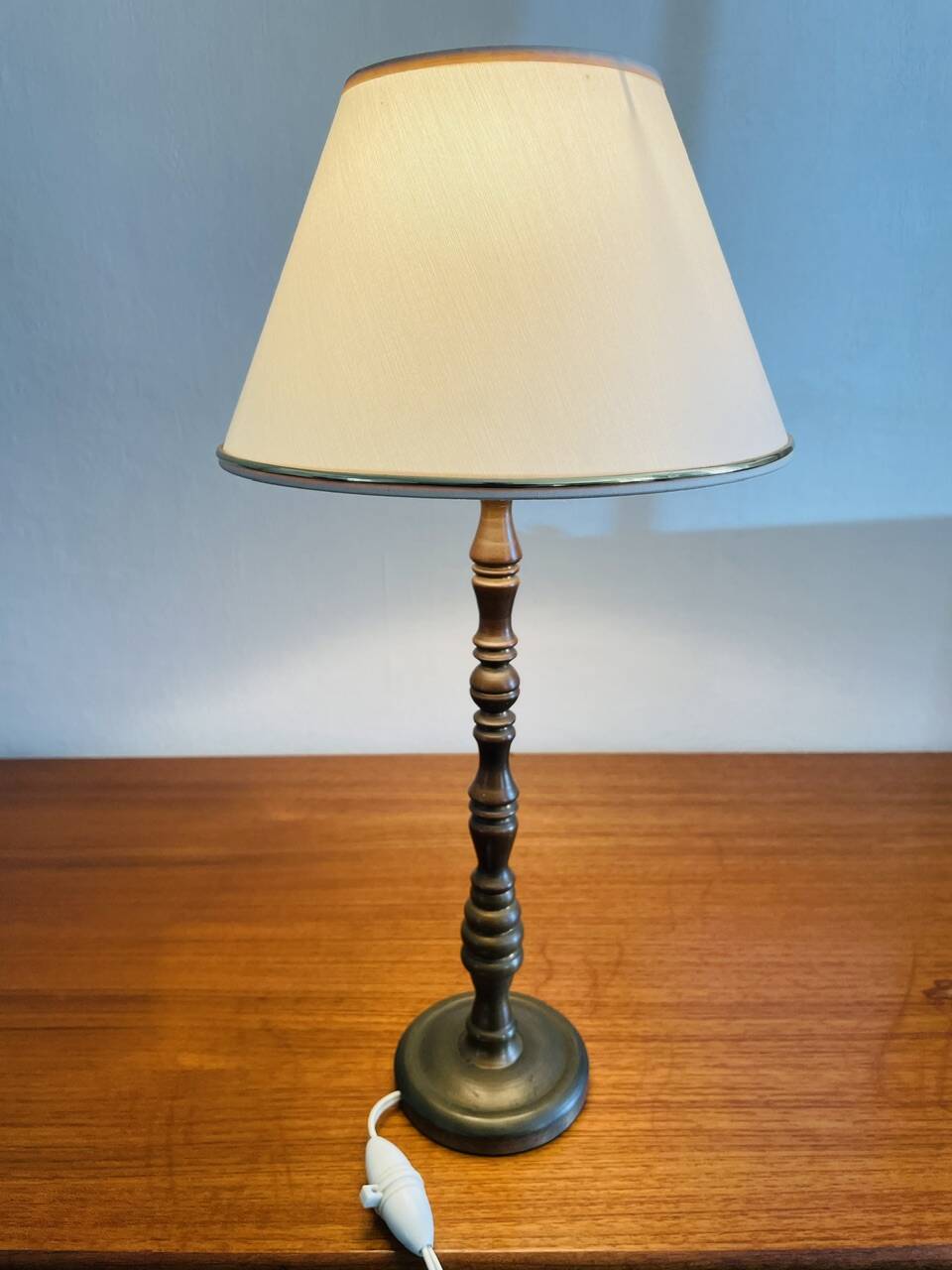 Vintage brass table lamp, circa 1940s - 1950s