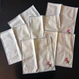 6 serviettes brodées