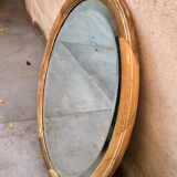 Oval wooden mirror