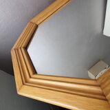 Light oak wooden mirror 80s 52x35cm