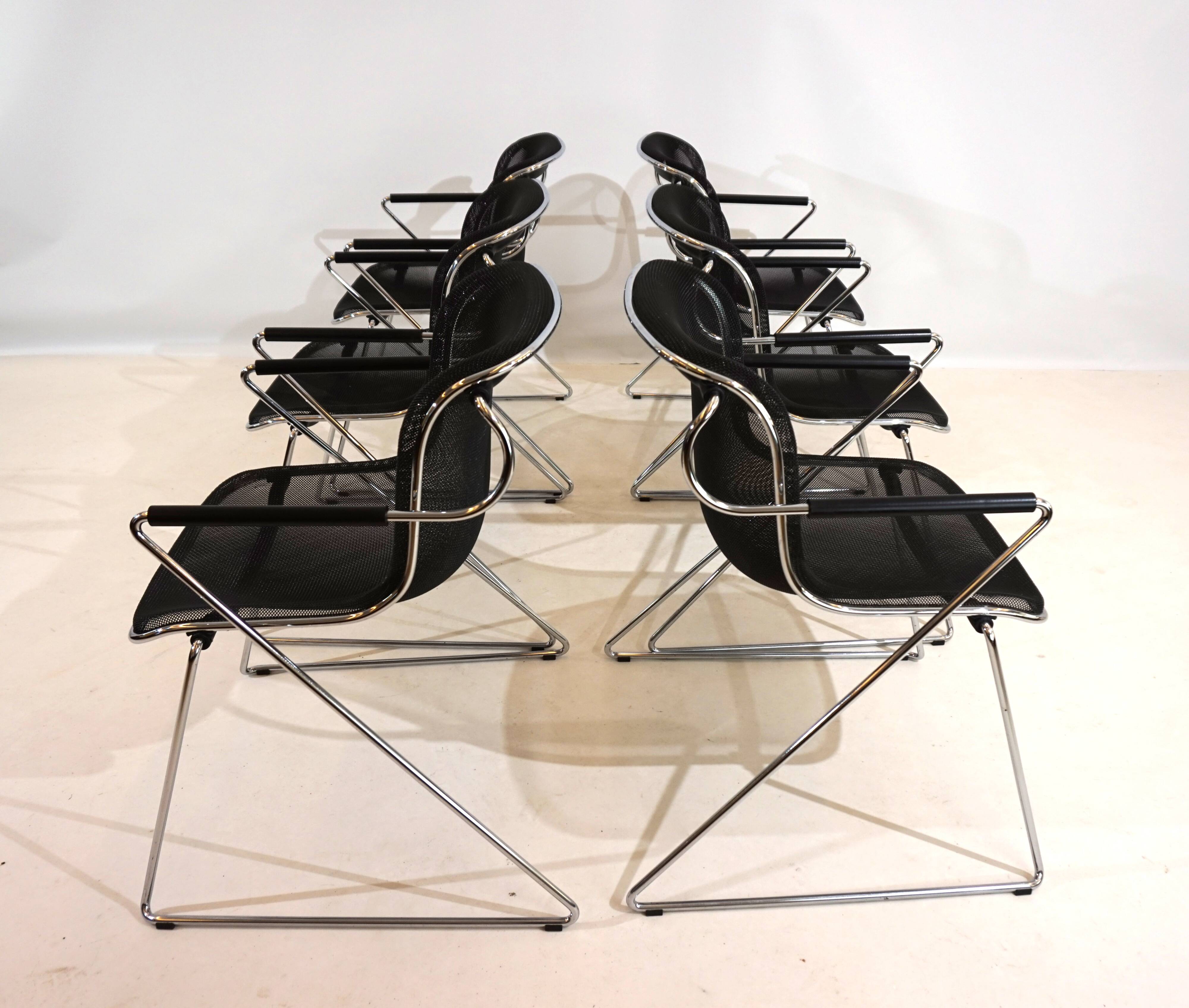 Set of 6 Castelli Penelope dining/conference chairs by Charles Pollock