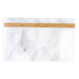 Salvatore – Rectangular serving tray in natural white marble