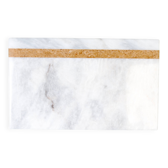 Salvatore – Rectangular serving tray in natural white marble