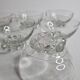Set of six engraved crystal bowls in Art Deco style on spherical feet