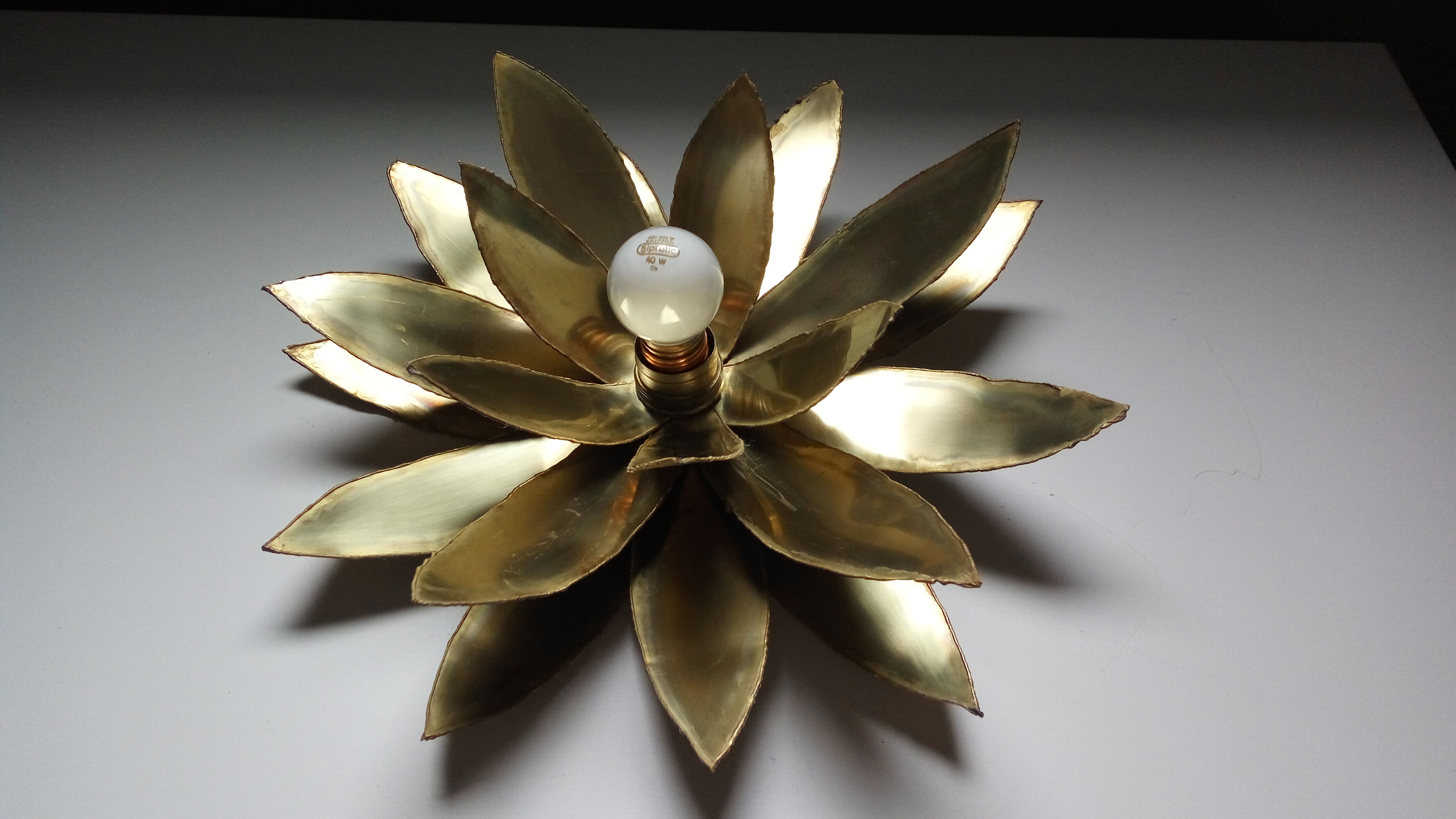 Vintage lotus flower wall lamp
