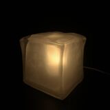 Ice cube lamp in solid glass — IKEA Iviken — 90s design