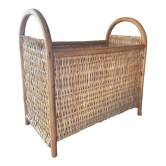 Vintage magazine rack in rattan and wicker