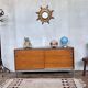 Enfilade 2 sliding doors in teak feet vintage chrome