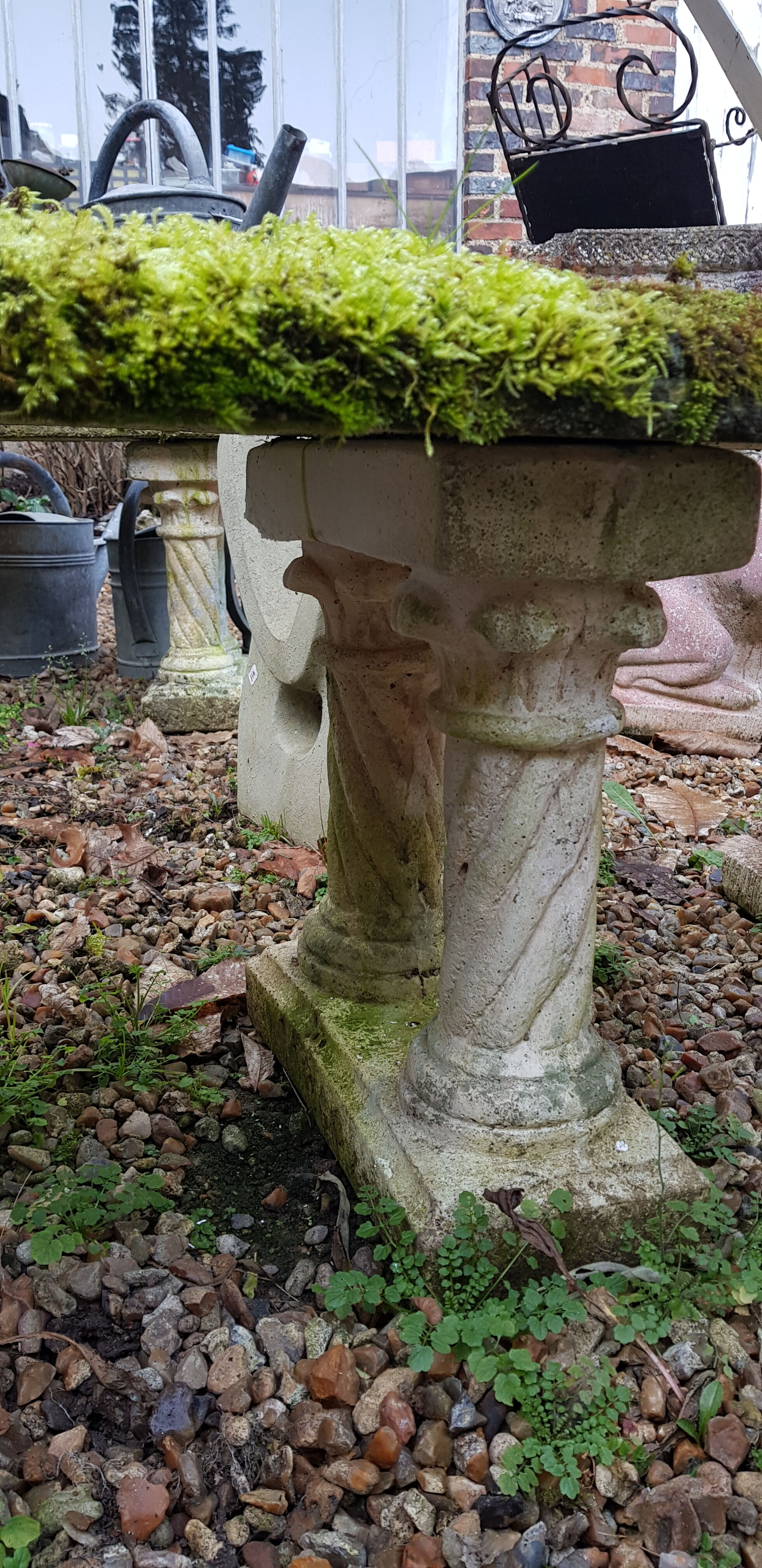 Reconstructed stone bench