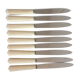 12 knives in white Bakelite, 1960